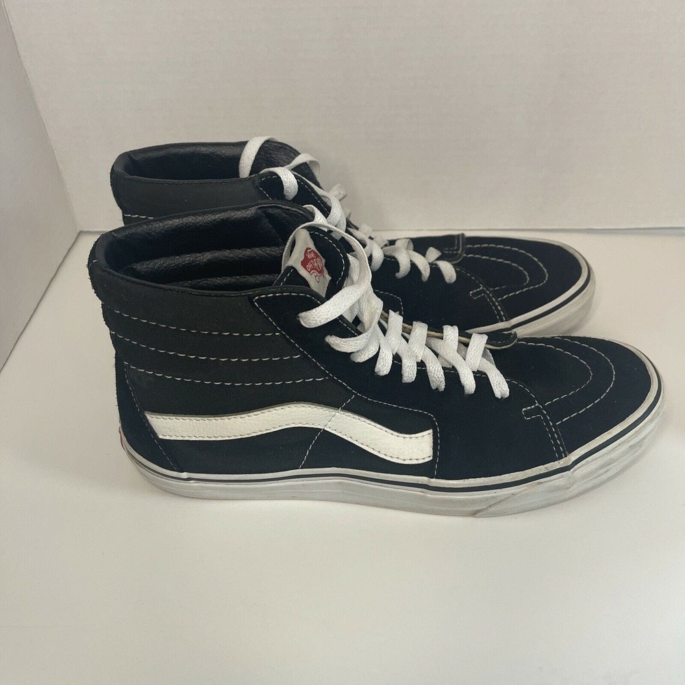 VANS Old Skool High Top Skateboard Shoes Black & White Men's Size 10